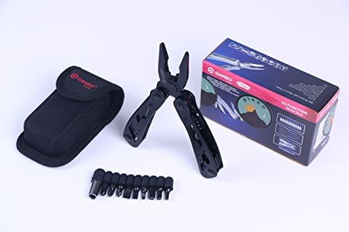 Pisco's  Multi-Tool Pliers ，Stainless Steel with Nylon Sheath ，Gift for Men  (Black  22-in-1)