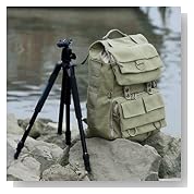 Khaki Green Canvas Outdoor Camera Bag/Laptop Bag