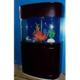AquavimOceanViewReefReady70GallonSeamlessBowFrontGlassAqsuariumwithRealWoodFurniture