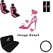 Lady High Heel Shoe w/ Triple Pink Hearts Auto Accessories Interior Car Truck SUV Combo Kit Gift Set - 11PC