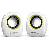 Earise AL-101 3.5mm Mini Computer Speakers, Powered by USB (White)