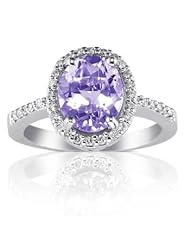 1.47ct Oval Purple Amethyst & Vs Diamond Ring 14k Gold