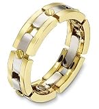6mm Stylish 18 Karat Yellow Gold & Titanium Wedding band