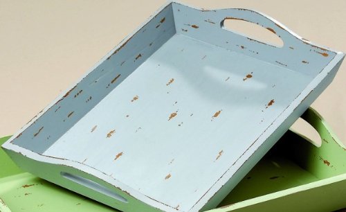 Deko Tablett Türkis Grün L39-47cm (Klein)