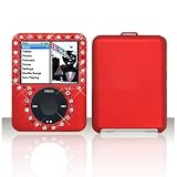 Apple Nano 3rd Generation Red Rubber Feel White Diamond Protective Case