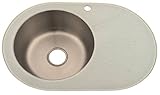 White Glass Kitchen Sink Inset Stainless Steel Bowl With Drainer (GTS 700W) by Grand Taps [並行輸入品]