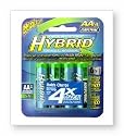 Rayovac Rechargeable Hybrid NiMH Batteries, AA-size, 4-count Carded Pack (Pack of 2)