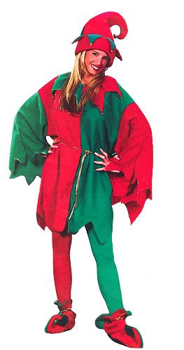 Jingle Bell Elf Tunic Unisex Christmas Costume - One Size Fits Most