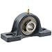 FYH UCP203 Pillow Block Mounted Bearing, 2 Bolt, 17mm Inside Diameter, Set screw Lock, Cast Iron, Metric