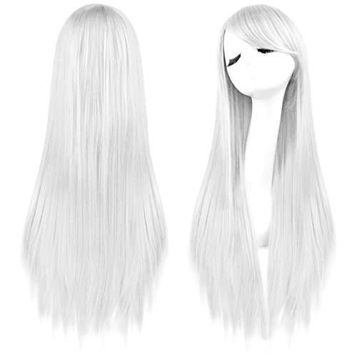 Rbenxia 32 Women s Cosplay Wig Hair Wig Long Straight Costume Party Full Wigs White Rbenxia 32 Women s Cosplay Wig Hair Wig Long Straight Costume Party Full Wigs White