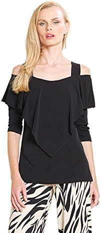 Clara Sunwoo Ruffle Front Top in Black T84