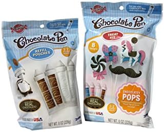 Chocolate Pen Treat Kit 8 Designs and Refill Pouch Bundle