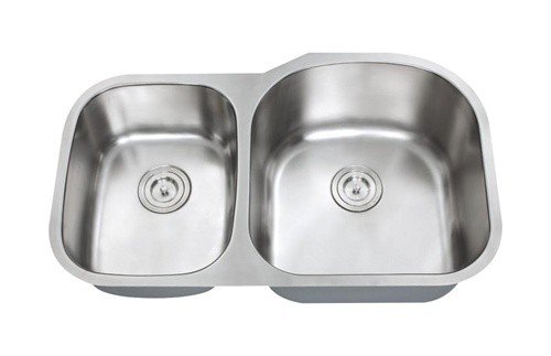 Chef Series 34 Inch Premium 16 Gauge Stainless Steel Undermount 40/60 Double Bowl Kitchen Sink On Sale