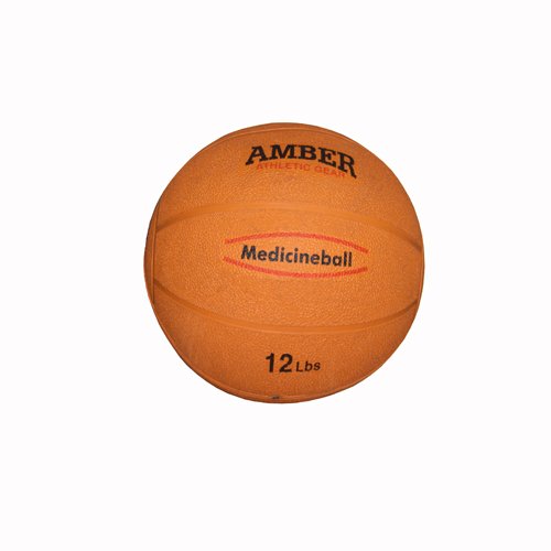 amber sporting goods rubber medicine ball (12-pound)
