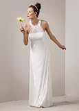 David's Bridal Wedding Dress: Beaded Halter Dress with Sequin and Stone Neckline Style JH1M4428