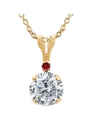 1.02 Ct Round H/I Diamond Cognac Red Diamond 14K Yellow Gold Pendant