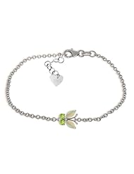 14k White Gold Opal and Peridot Butterfly Bracelet