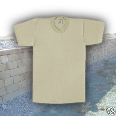Desert Tan Sand Military Solid Color T-Shirt (100% Cotton) 8570 Size 2X Large