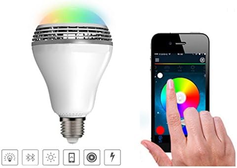 Bluetooth smart LED light Bulb speaker, Supfait 3D Multicolored night light bedside desk light lamp smartphone controlled