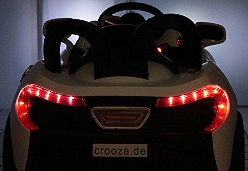 Roadster mit 2x Motoren mp3 LED Elektro Kinderauto Kinder Auto Elektroauto Elektrofahrzeug (schwarz) - 8