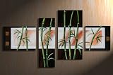 Bambus M1 - 4 Bilder 120x70 KOMPLETT Handgemalt