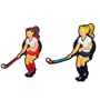 Small Field Hockey Player Magnet (Uniform Color=Red)