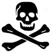 Black Skull and Crossbones Set of 4 Vinyl Car Truck Decal Sticker