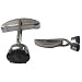 Anniversary Gift for Him Silver Cuff Links Pair Smokey Quartz Gemstone (cflng171)