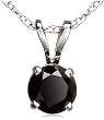 14k White Gold Black Diamond Rabbit Bale Pendant (1/4 cttw)