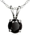 14k White Gold Black Diamond Rabbit Bale Pendant (1/2 cttw)