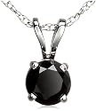 14k White Gold Black Diamond Rabbit Bale Pendant (1/4 cttw)