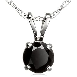 14k White Gold Black Diamond Rabbit Bale Pendant