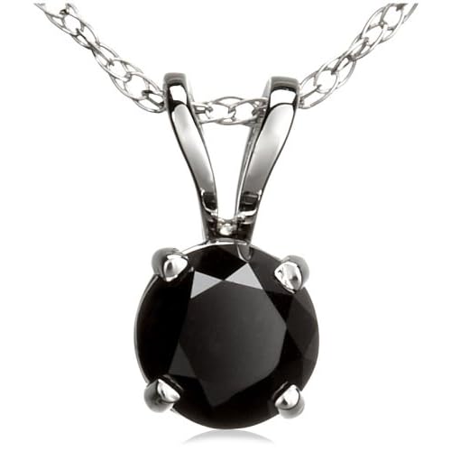 14k White Gold Black Diamond Rabbit Bale Pendant