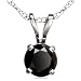 14k White Gold Black Diamond Rabbit Bale Pendant (1/4 cttw)
