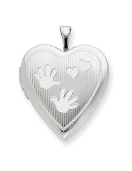 Sterling Silver 20mm with Handprints Heart Locket