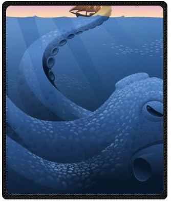 Giant octopus attacking the ships Fleece Plush Blanket 50" x 60" (Medium) Unique Design