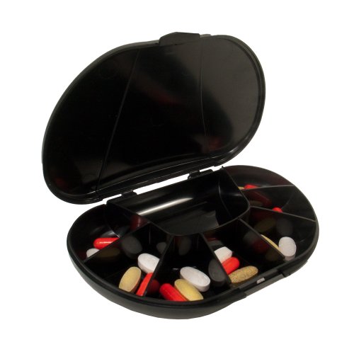 Travel Size 8 Compartment Pill Box Holds up to 150 Pills (Actual Size: 6.0