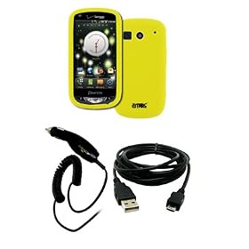 EMPIRE Verizon Pantech Breakout Yellow Silicone Skin Case Cover + Car Charger (CLA) + USB Data... by