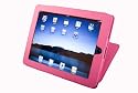 iPad Leder Hülle in Pink mit Standfunktion + Gratis Displayschutzfolie für Neuen Apple iPad Tablet WiFi 16GB 32GB 64GB