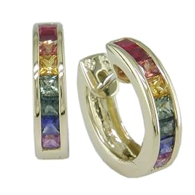 18KT Rainbow Sapphire Earrings by The Judy Mayfield Collection