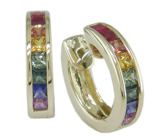 Childrens Toyshop  Jewelry : 18KT Rainbow Sapphire Earrings