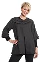 "Darling" Grey Wool Fashion Coat Frill Detail