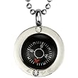 Stainless Steel Silver Tone Large Direction of Love Compass Pendant Necklace