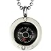Stainless Steel Silver Tone Large Direction of Love Compass Pendant Necklace