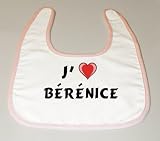 Bavoir de bébé avec J'aime Bérénice