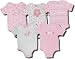 Search : Snoopy Pink with Floral bodysuits 5-pack for infant girls