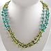 Southwestern Native American Handcrafted Turquoise and Serpentine Three Strand Necklace By Priscilla Nieto, #10729