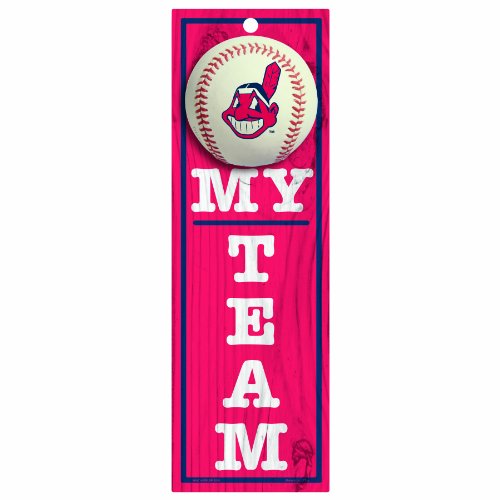 MLB Cleveland Indians 4-by-13 Wood 