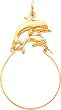 14K Gold Double Dolphin Charm Holder