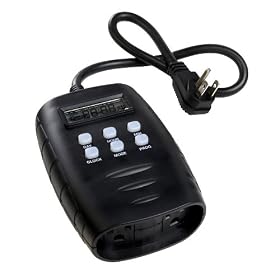 Westek TM15DOLB 2 Outlet Digital Outdoor Timer with Grounded Outlets, Black